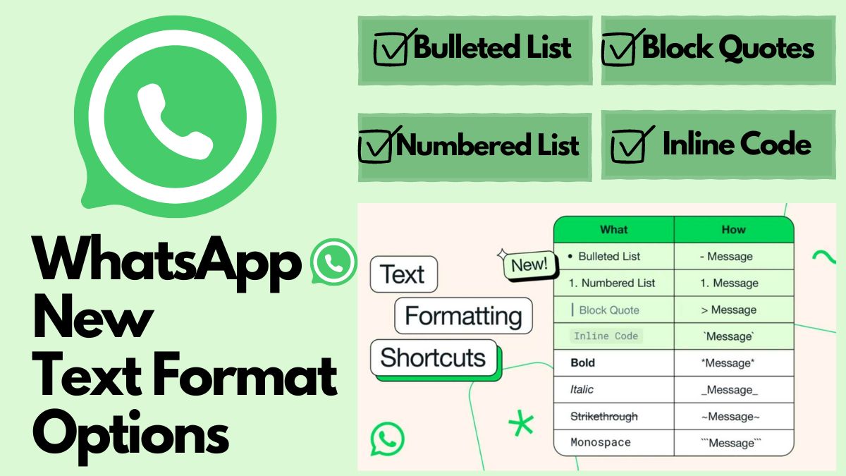 WhatsApp New Text Format Options